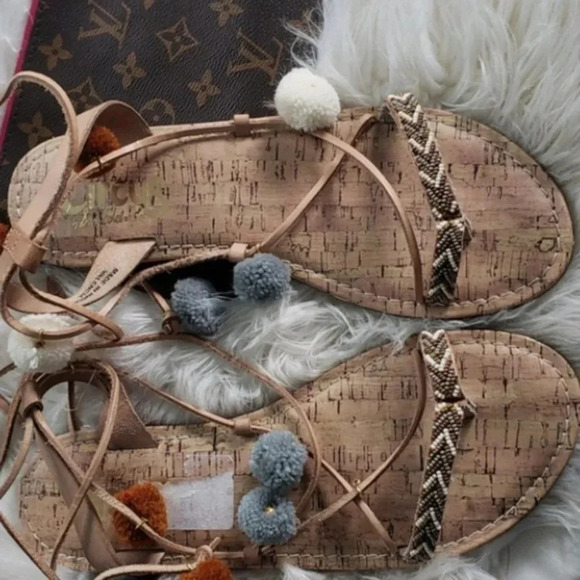 Sam Edelman Strap Poms Poms Sandals - Picture 4 of 5